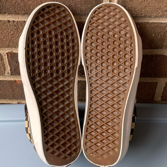 Vans Expresso Brown & White Checkerboard High Top Skateboard Sneakers - Picture 8 of 9